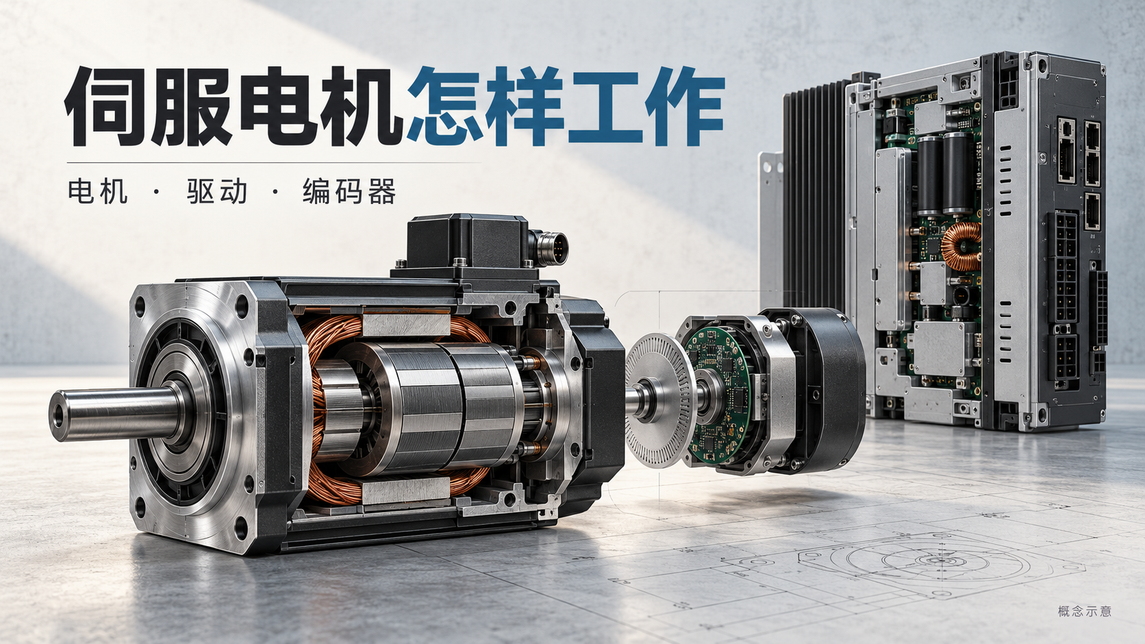 伺服电机工作原理是什么？结构、控制方式与编码器作用