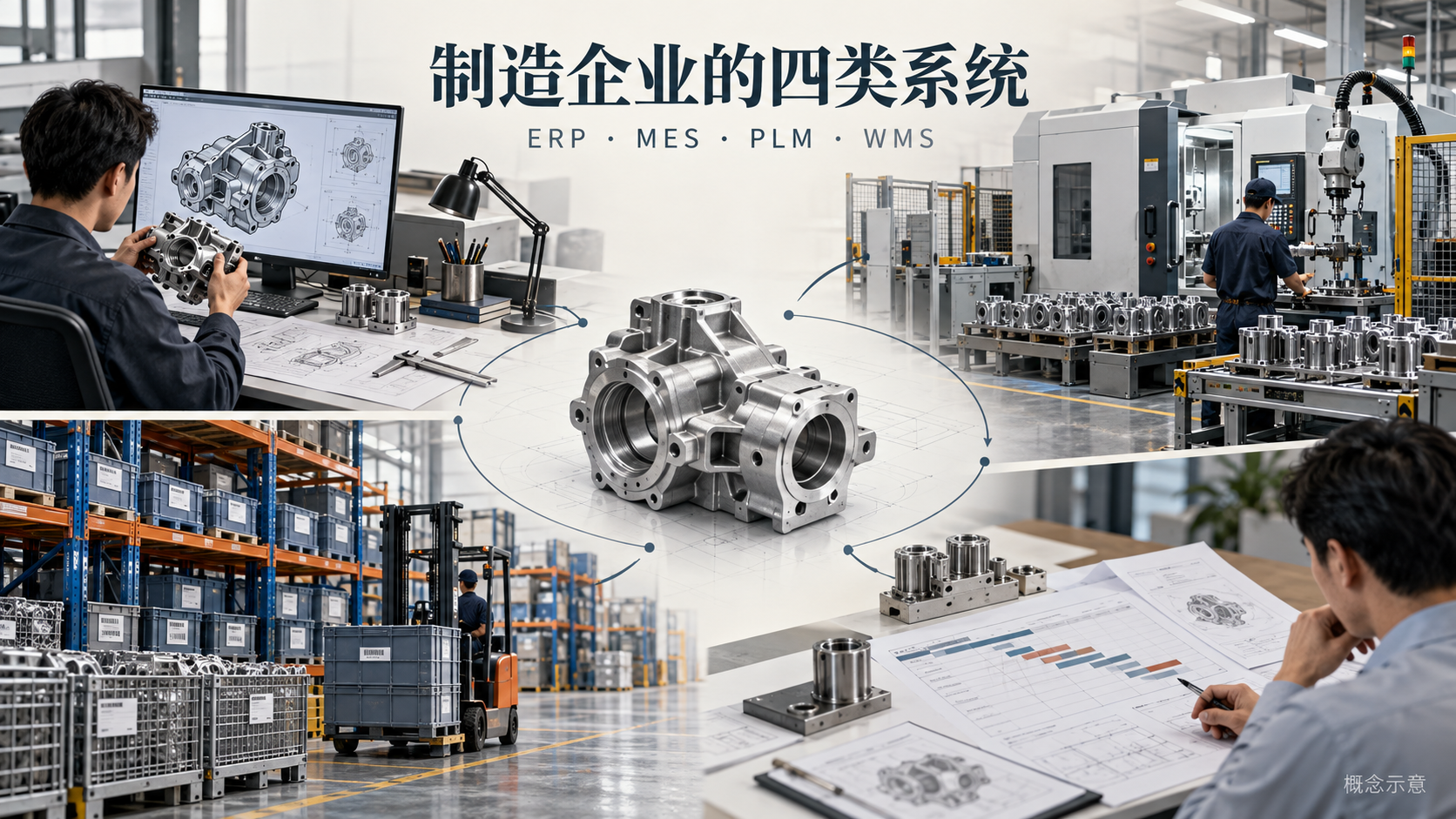 制造企业常用的信息系统：ERP、MES、PLM、WMS分别做什么