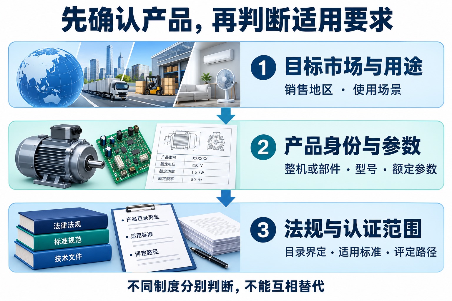 从目标市场、产品边界、技术用途到适用规则的产品认证范围判断流程