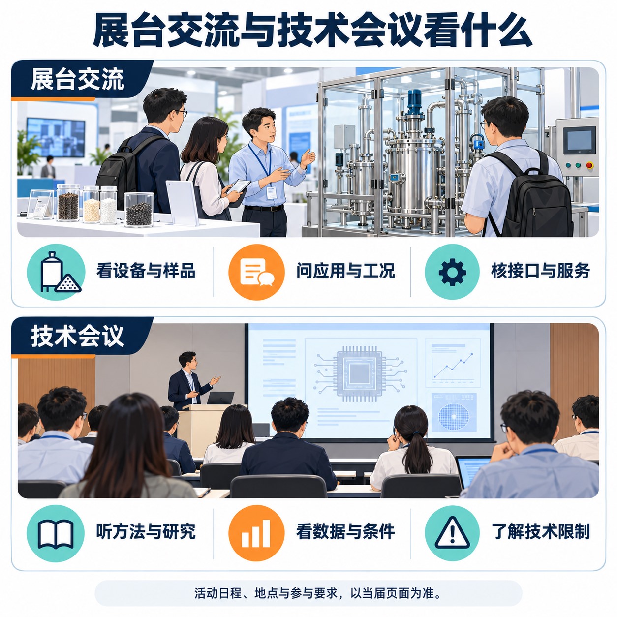 SEMICON China主展产品交流与技术会议研究讨论的功能区别概念图