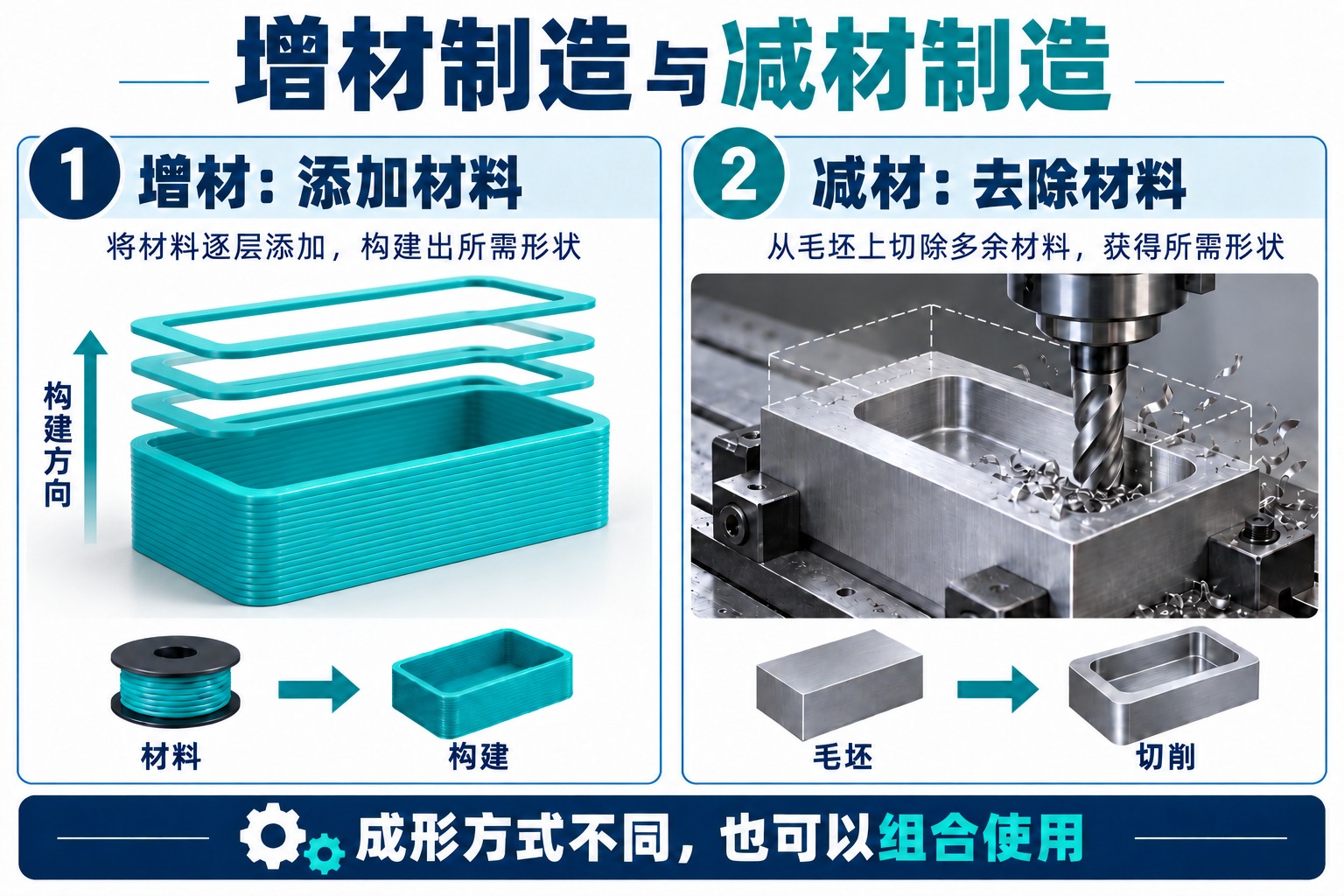 增材制造与减材制造有什么区别？原理与工艺对比
